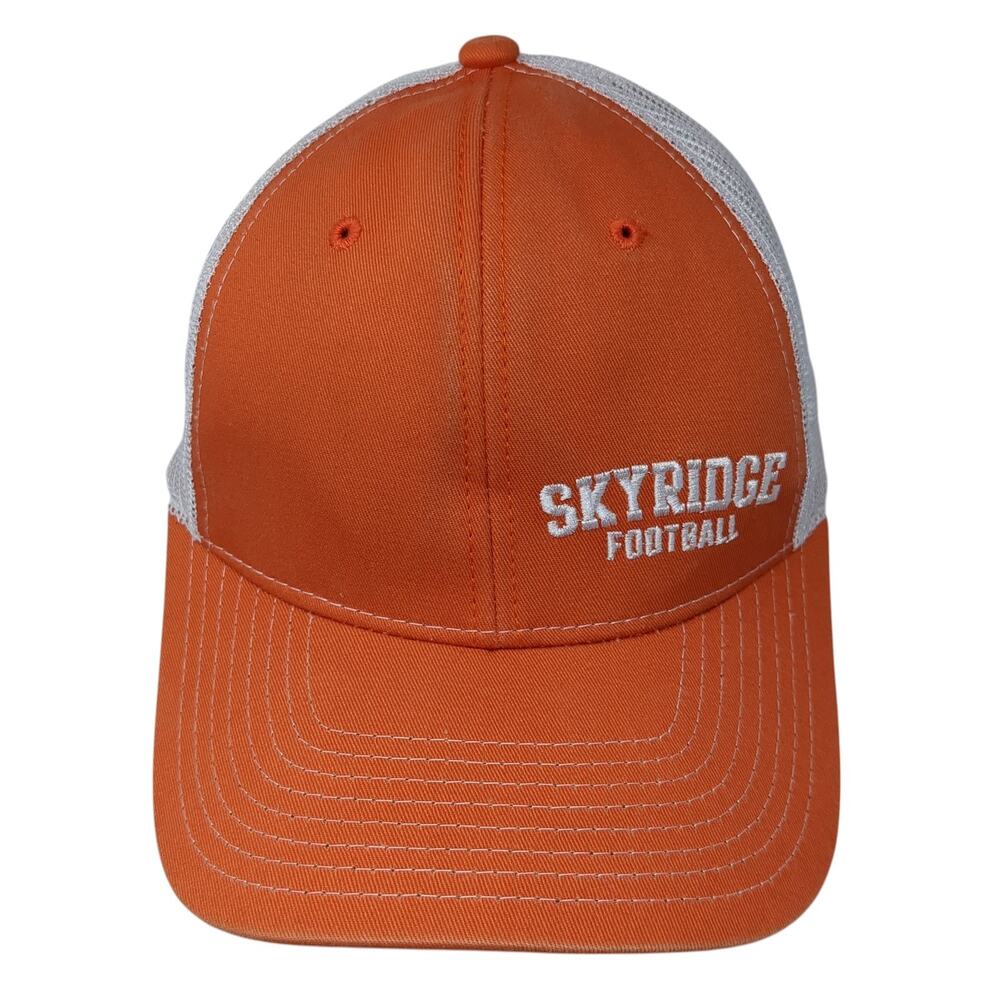 Sky Ridge Football Snapback Trucker Hat Orange One Size Adjustable NV Caps